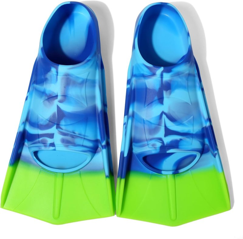 Kids Swim Fins,Short Fins Swimming Flippers for Lap Swimming and Training for Child,Girls,Boys