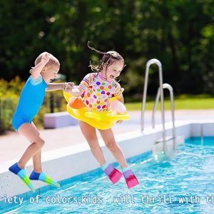 Kids Swim Fins,Short Fins Swimming Flippers for Lap Swimming and Training for Child,Girls,Boys