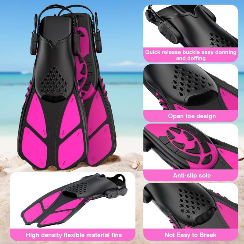 Kids Snorkel Mask Fins Set for 3-8 Years Old Boys Girls Youth Junior with Carrying Bag for Snorkeling Swimming Freediving