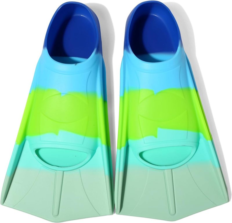Kids Swim Fins,Short Fins Swimming Flippers for Lap Swimming and Training for Child,Girls,Boys
