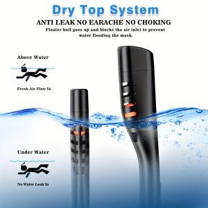 Full cover snorkeling mask, 180 degree panoramic HD snorkeling mask, adult male and female leak proof dry top set