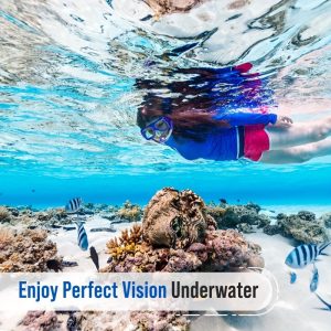 Premium Dry Top Snorkel Set - Impact hardened glass scuba mask, waterproof and fog free lenses for optimal viewing, easy to adjust shoulder strap, snorkeling gear