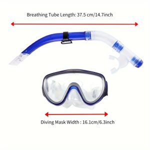 1 set of wide-angle swimming goggles and breathing tube, portable diving equipment for swimming training and underwater activities