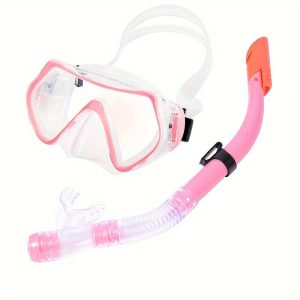 1 set of snorkeling equipment, diving goggles with snorkel, large-frame swimming goggles