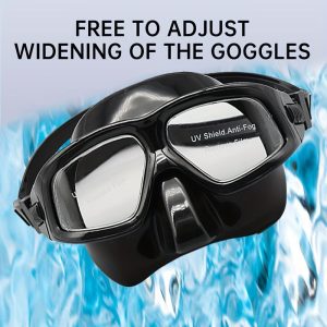 One large-frame diving mask with snorkel, anti-fog diving kit, storage box included