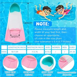4 Pcs Swim Training Set Swimming Goggles Swim Cap Youth Swimming Fins Silicone Flippers Kickboard for Kids