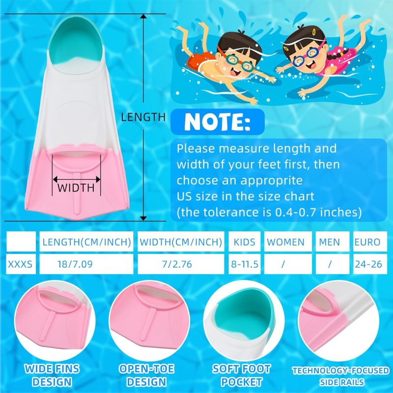 4 Pcs Swim Training Set Swimming Goggles Swim Cap Youth Swimming Fins Silicone Flippers Kickboard for Kids