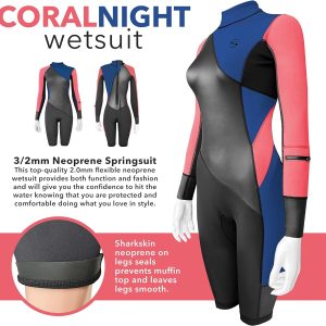 Women's Limestone Neoprene Wetsuit Shorty Wet Suits for Women in Cold Water Long-Sleeve Half Leg Water Suits Springsuit for Scuba Diving Surfing Kayaking Canoeing Snorkeling Swimming - 2.0mm