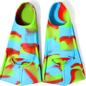 Kids Swim Fins,Short Fins Swimming Flippers for Lap Swimming and Training for Child,Girls,Boys