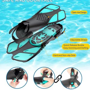 Snorkeling Gear for Adults Men Women,4 in 1 Snorkel Set with Panoramic View Diving Mask Anti-Fog Anti-Leak,Dry Top Snorkel,Fins and Travel Bag for Swimming,Snorkeling and Travel Diving