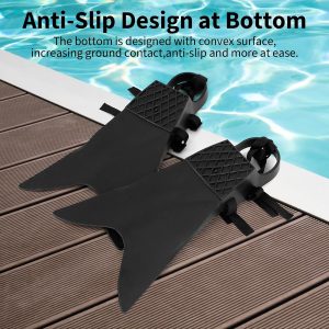 Float Tube Fins, One Size Adjustable Foot Pocket Flippers, Float Tube Fins for Fishing for Diving, for Adult Men Women