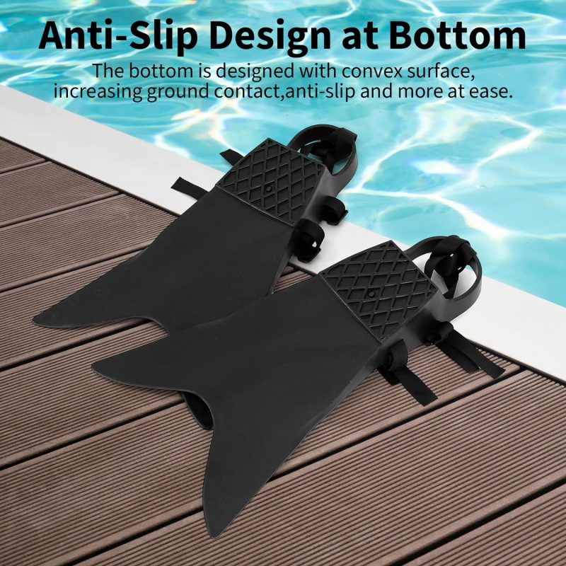 Float Tube Fins, One Size Adjustable Foot Pocket Flippers, Float Tube Fins for Fishing for Diving, for Adult Men Women
