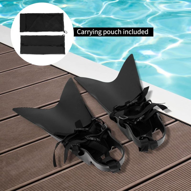 Float Tube Fins, One Size Adjustable Foot Pocket Flippers, Float Tube Fins for Fishing for Diving, for Adult Men Women