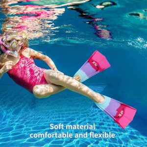 Kids Swim Fins,Short Fins Swimming Flippers for Lap Swimming and Training for Child,Girls,Boys