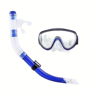 1 set of wide-angle swimming goggles and breathing tube, portable diving equipment for swimming training and underwater activities