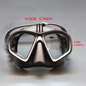 Tempered Glass Diving Mask With Storge Box, Waterproof And Anti Fog Electroplating Goggles With J-shaped Bracket For Camera