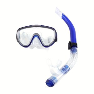 1 set of wide-angle swimming goggles and breathing tube, portable diving equipment for swimming training and underwater activities