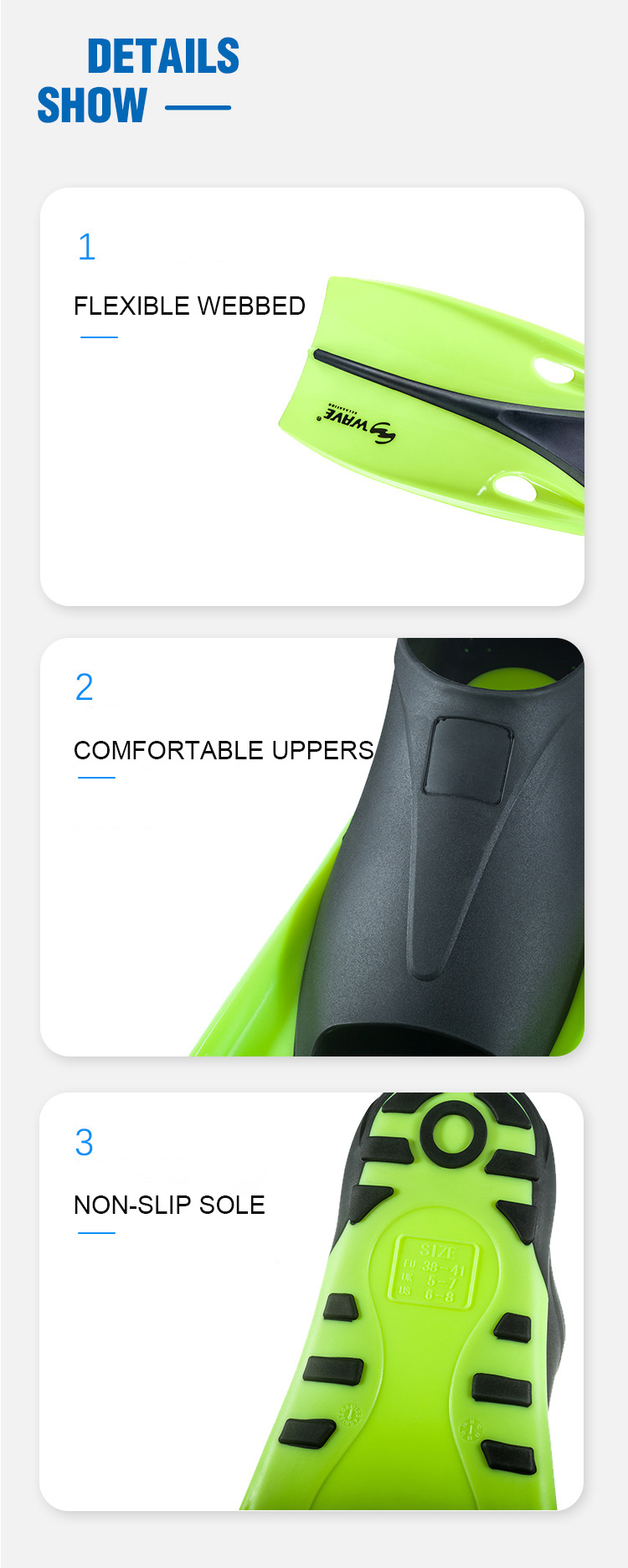 Double Eddy Current Hot Sale OEM Acceptable Adult Unisex Diving Fins
