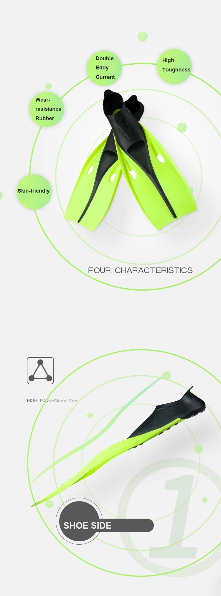 Double Eddy Current Hot Sale OEM Acceptable Adult Unisex Diving Fins