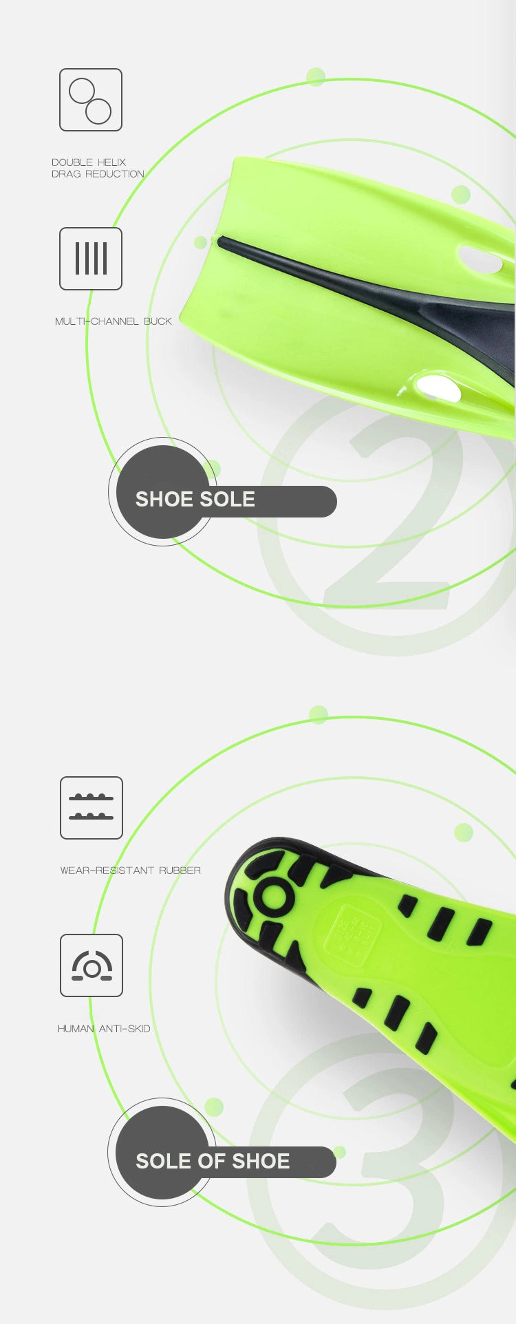 Double Eddy Current Hot Sale OEM Acceptable Adult Unisex Diving Fins