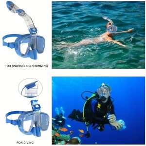 1 snorkeling and diving mask with snorkel, anti-fog and anti-leak diving goggles for swimming, snorkeling and travel diving