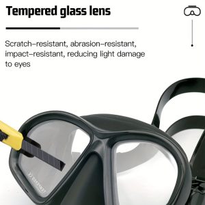Tempered Glass Diving Mask With Storge Box, Waterproof And Anti Fog Electroplating Goggles With J-shaped Bracket For Camera
