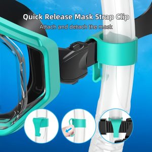 One large frame diving mask with wide vision, breathing tube, anti-fog and waterproof swimming goggles, snorkeling equipment