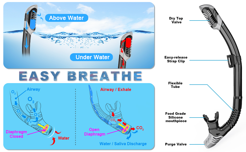 Dry top snorkel