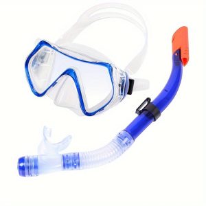 1 set of snorkeling equipment, diving goggles with snorkel, large-frame swimming goggles