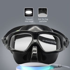One large-frame diving mask with snorkel, anti-fog diving kit, storage box included