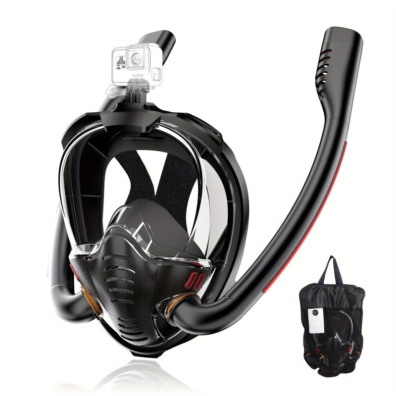 Full cover snorkeling mask, 180 degree panoramic HD snorkeling mask, adult male and female leak proof dry top set