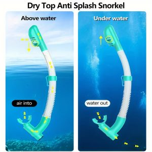 One large frame diving mask with wide vision, breathing tube, anti-fog and waterproof swimming goggles, snorkeling equipment