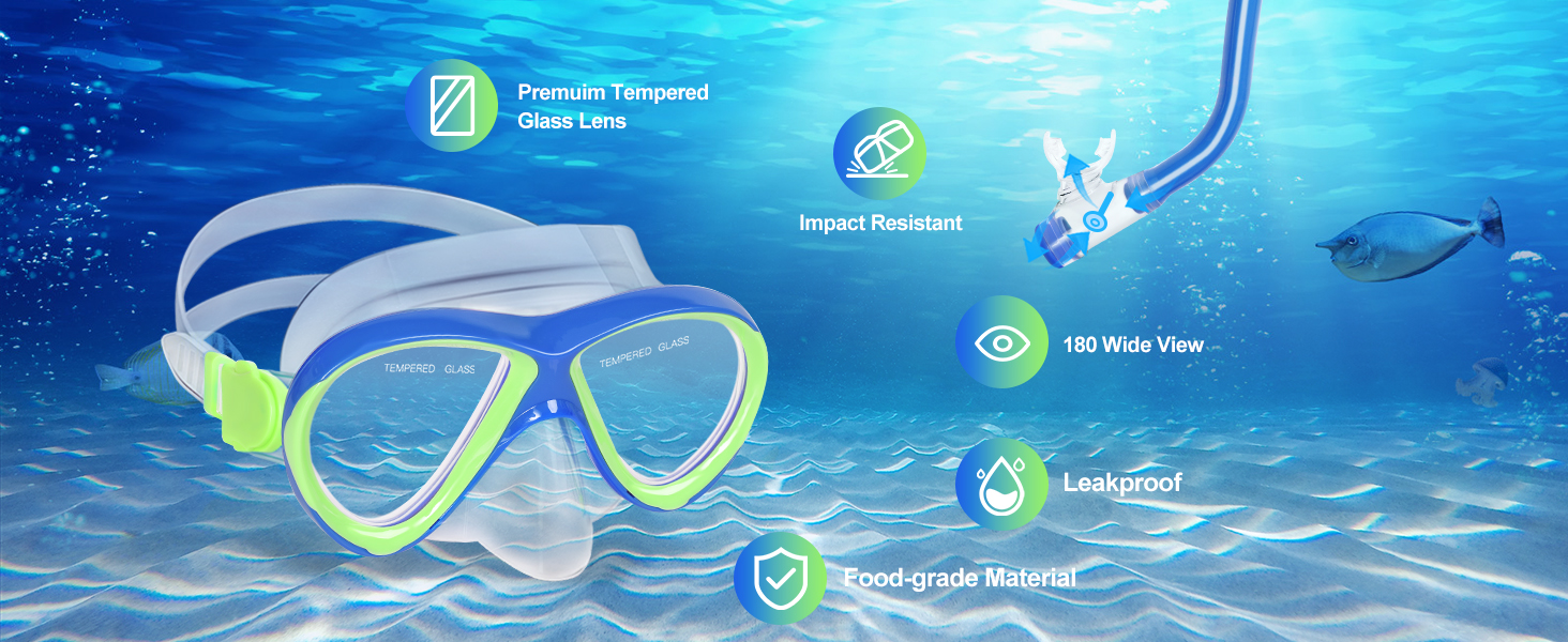 snorkel set with fins