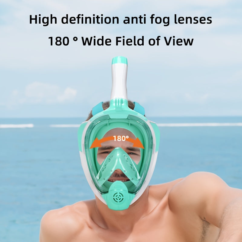 1 unisex diving goggles, silicone diving mask with snorkel, ideal for pool parties, free diving, snorkeling, underwater viewing
