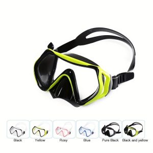 1 set of snorkeling equipment, diving goggles with snorkel, large-frame swimming goggles