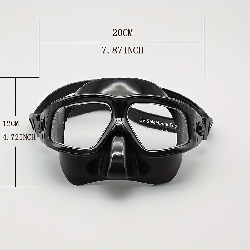 One large-frame diving mask with snorkel, anti-fog diving kit, storage box included