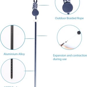 Diving Stick,Scuba Stick Pointer Lobster Tickle Stick Pointer with Retractable Gear Tethers Aluminium Alloy 13inch Tickle Tools Measurem and Underwater Shaker Noise Scuba Gear