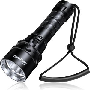 61CYDHLgsCL._AC_SL1092 Scuba Diving Flashlight Dive Torch 2000 Lumen Waterproof Underwater XM-L2 LED Submarine Lights Holder with Rechargeable Battery, Charger for Under Water Deep Sea Cave at Night