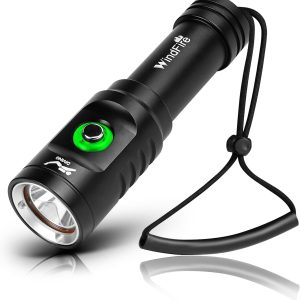 WINDFIRE Dive Lights Scuba Diving Flashlight, 5000LM Scuba Dive Light Rechargeable, IPX8 Waterproof Flashlight Underwater Lights, 3 Modes Diving Torch with Power Indicator for Night Diving