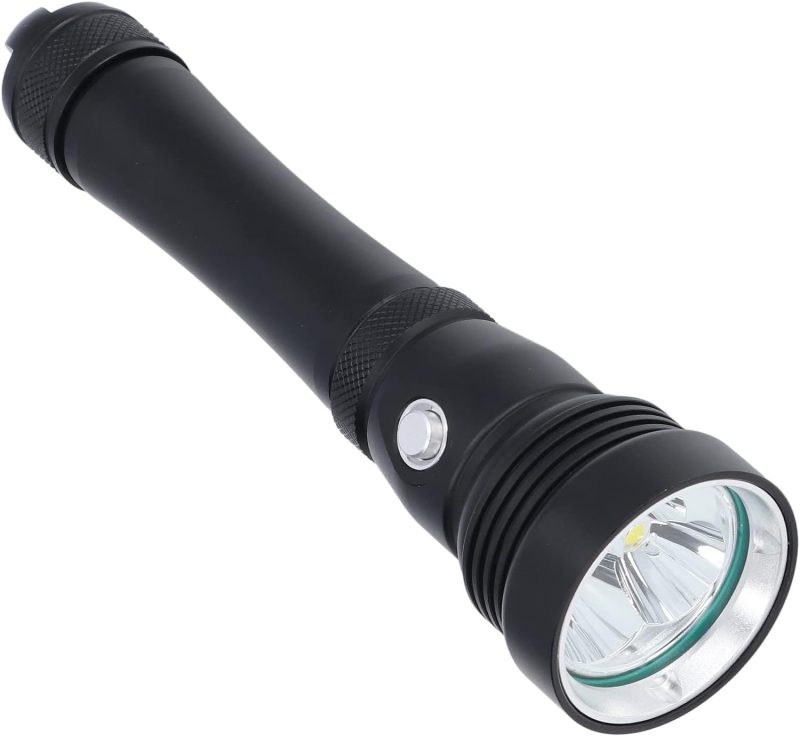 5000lm Diving Flashlight, Super Bright Underwater Diving Flashlight with 3 Modes, IP8 Waterproof Night Dive Torch 100 Meters Submersible Light