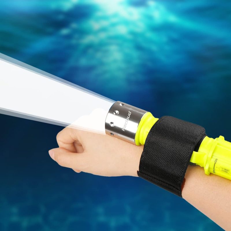 Diving Flashlight with Rechargeable Power Scuba Dive Light IPX8 Waterproof Underwater Flashlight Snorkeling Diving LED High Lumens Torch, 3 Modes with Charger for Underwater Sports(2Pack)