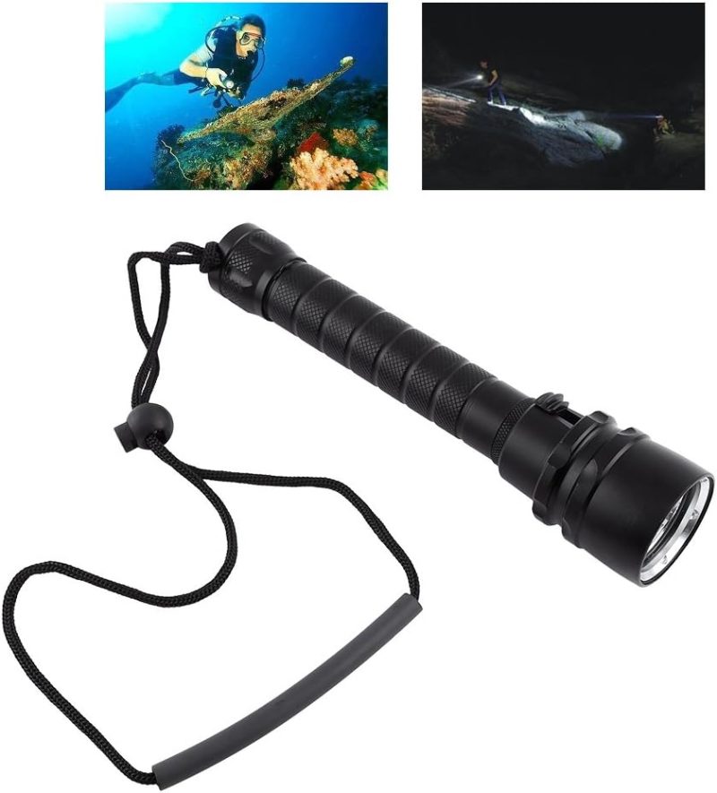 Cocoarm Dive Light, 2000 LM Underwater Flashlight Diving Torch with Hand Strap for Specially Designed for Diving