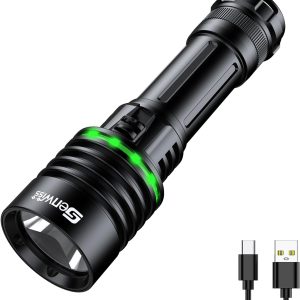 Scuba Diving Flashlight Dive Torch 2000 Lumen Waterproof Underwater XM-L2 LED Submarine Lights Holder with Rechargeable Battery, Charger for Under Water Deep Sea Cave at Night