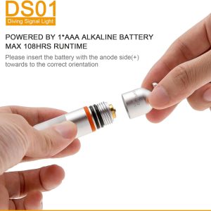 2Pcs Scuba Dive Strobe Signal Light, Mini Tank Light Night Dive Marker Light, Underwater 150M LED Flashing Safety Light Beacon Diving Light with AAA Battery (Blue)