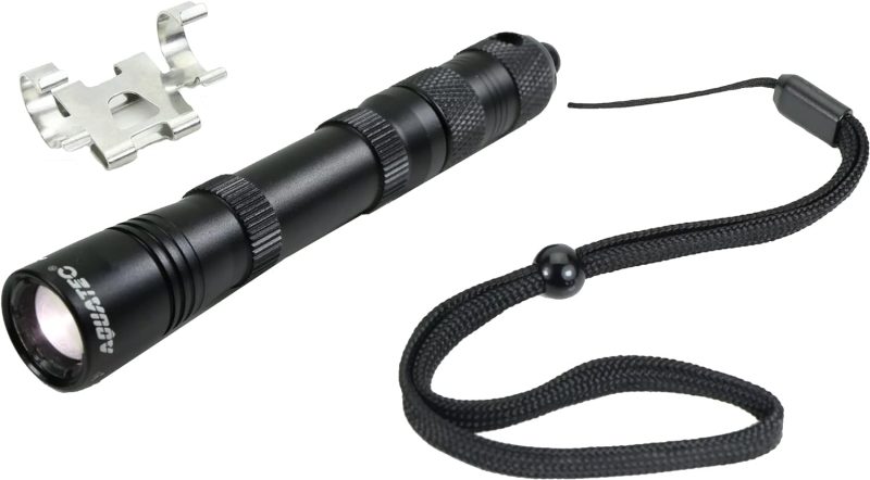 Scuba Diving Light Headlamp Underwater 150M Backup, Dive Flashlight 200 Lumens with Push-Button Switch, Stainless Steel Mask Strap Clip, Lanyard, Made in Taiwan