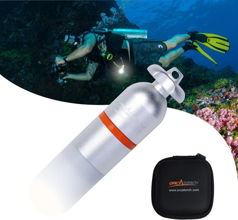 ORCATORCH SD01PRO Upgrade Bright Dive Signal Light, Submersible Beacon Mini Tank Marker Light with Constant and Flashing Modes, for Scuba Diving and Night Time Visibility (Green)