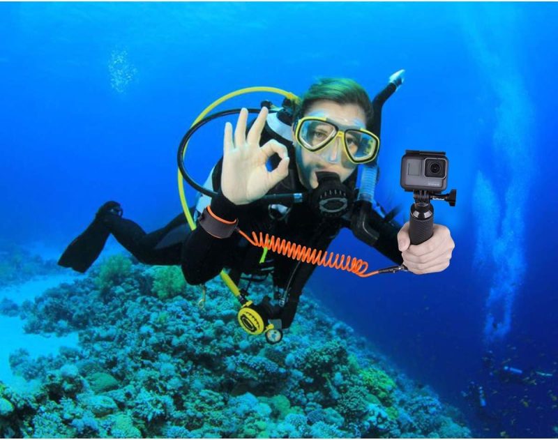 Steel-cored Waterproof Action Camera Anti-Loose Dive Wrist Strap, Diving Surfing Snorkeling Drifting Safety Wire Rope Tether for GoPro Sony Olympus DJI Sports Motion Camcorder Underwater Photography