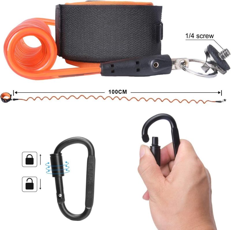 Steel-cored Waterproof Action Camera Anti-Loose Dive Wrist Strap, Diving Surfing Snorkeling Drifting Safety Wire Rope Tether for GoPro Sony Olympus DJI Sports Motion Camcorder Underwater Photography