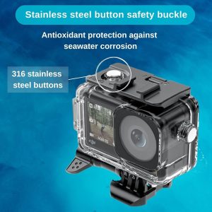 Waterproof Housing Case Cover for DJI OSMO Action 3/4, Underwater Diving Protective Shell with Bracket & Anti Fog Inserts Recycle Drying for ACTION3 Action 4, 45M