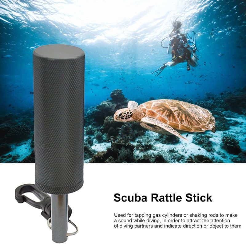 Diving Pointer - Underwater Diving Stick | Noise Maker Signal Bell Diving Stick Underwater Communication Device | Clip Aluminum Alloy Underwater Shaker for Diving Scuba